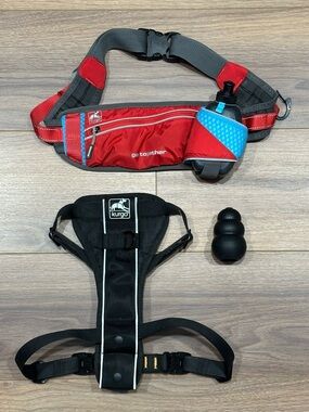 Kurgo Dog Harness in Black Size Large and On-Trail Running Belt One Size